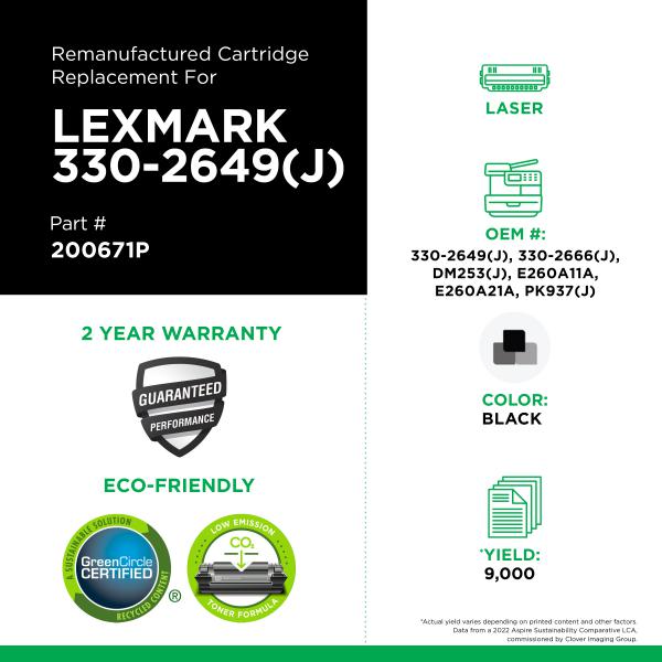 LEXMARK - E260A11A, E260A21A, DM253(J), 330-2666(J), 330-2649(J), PK937(J)